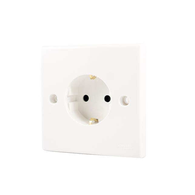 Stop Kontak Schneider S-Classic - schuko socket outlet with shutter - 1 gang - white